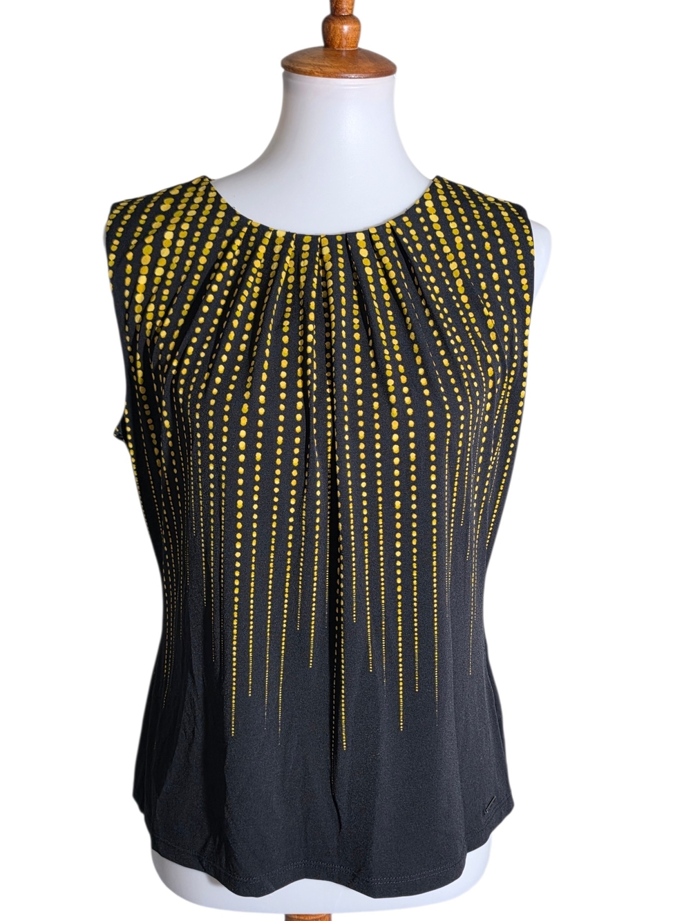 Calvin Klein Black Tank with Yellow Dot Cascade